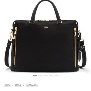 Tumi Black and Gold Women's Laptop Bag